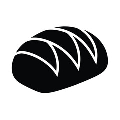 Bread Loaf Stencil Icon Silhouette Vector Illustration