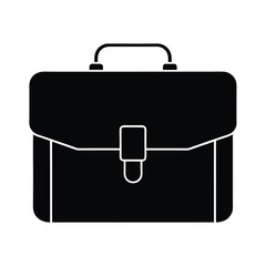 Briefcase Office Stencil Icon Silhouette Vector Illustration