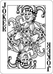 A Joker jester design from a new original deck of playing cards.
