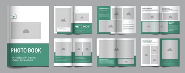 Modern photobook minimalist catalog template design, brochure, look book