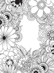 Complex Botanical Mandala Drawing