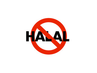 Non halal sign label icon