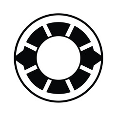 Lifebuoy Rescue Stencil Icon Silhouette Vector Illustration