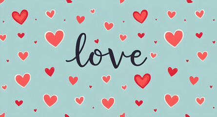 seamless background with hearts, abstract floral background