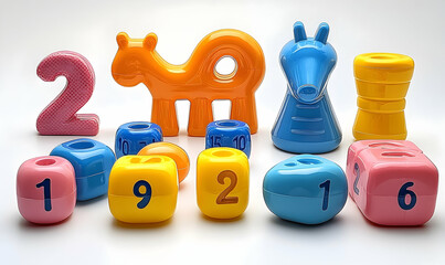 Colorful plastic learning toys for children