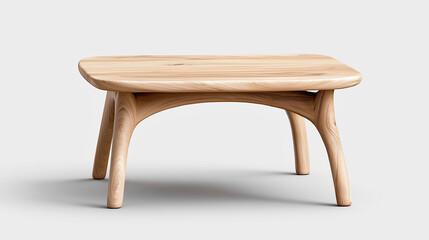 Fototapeta premium Natural wooden coffee table with a minimalist design for modern spaces