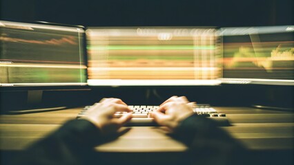 Hands typing on keyboard