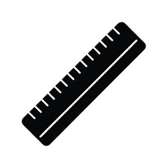 ruler measurement stencil icon silhouette vector illustration