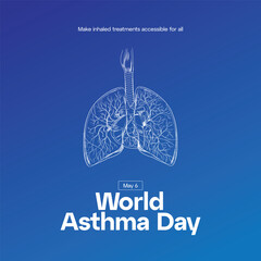 World Asthma Day. World Asthma Awareness Month 2025, Creative banner, poster, social media post, background, template, postcard vector
