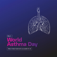 World Asthma Day. World Asthma Awareness Month 2025, Creative banner, poster, social media post, background, template, postcard vector