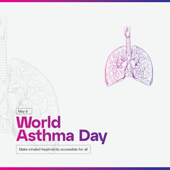 World Asthma Day. World Asthma Awareness Month 2025, Creative banner, poster, social media post, background, template, postcard vector