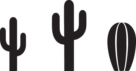 Minimalist Cactus Silhouettes Vector Graphics for Design Projects