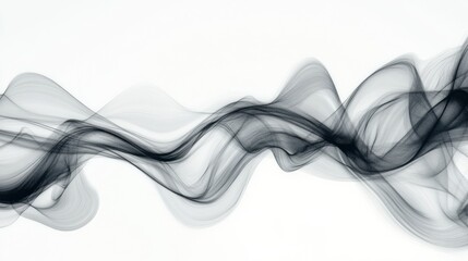 Obraz premium Abstract black smoke wave twisting gracefully against a light background