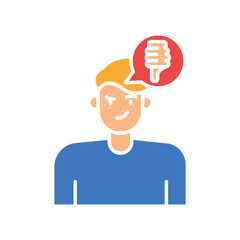 Contempt emotion color flat icon for digital and print projects.