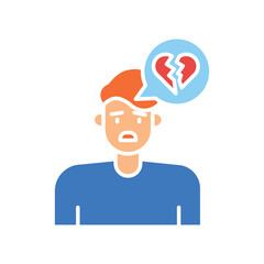 Disappointment emotion color flat icon for digital and print projects.