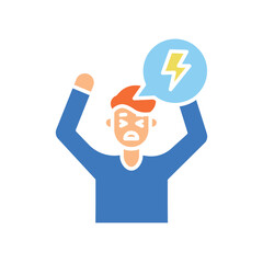 Frustration emotion color flat icon for digital and print projects.