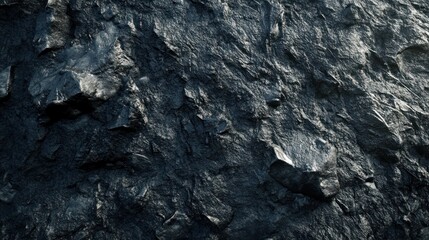 Fototapeta premium Dark Gray Rock Face Texture: A Detailed Close-Up of Rugged Stone Surface