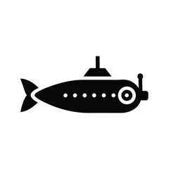 submarine underwater stencil icon silhouette vector illustration