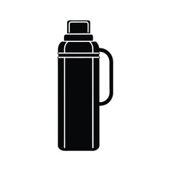 thermos flask stencil icon silhouette vector illustration