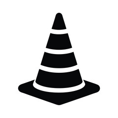 traffic cone icon silhouette vector illustration
