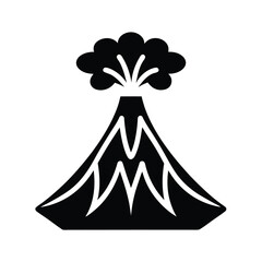 volcano erupting stencil icon silhouette vector illustration © freevectora