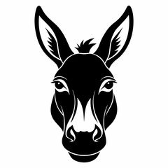Donkey head silhouette vector black on white background