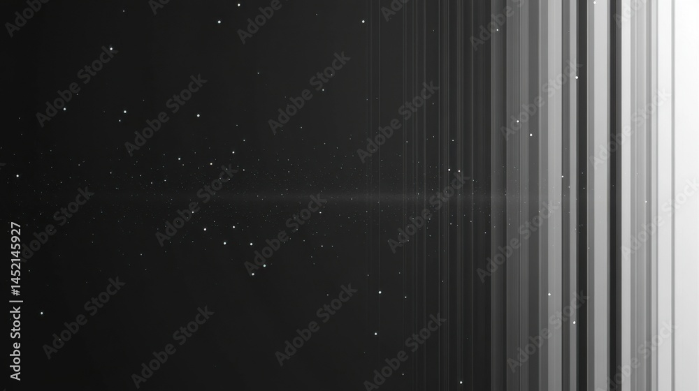 Aufkleber dynamic abstract background with black and white lines and floating particles creating a mysterious 