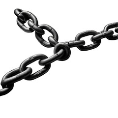 Obraz premium A close up of a metal chain with multiple links against a dark black background in monochrome style