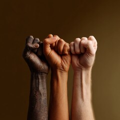 Fototapeta premium Celebrating international youth day unity and equality in action global event symbolic hands of diversity inspirational environment close-up view