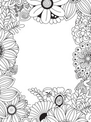 Artistic Flower Zentangle Illustration