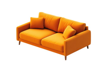 Modern Isometric Sofa: Stylish & Comfortable Living Room Design. Perfect for Interior Design on transparent background