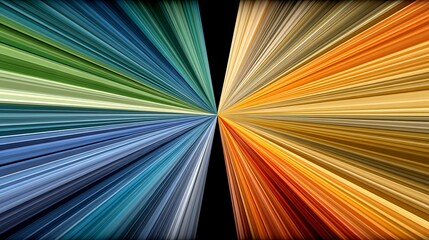 Fototapeta premium Abstract Colorful Burst Radiating Lines Dynamic Energy Vivid Hues Graphic Design Background