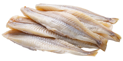 A closeup image shows a pile of fresh raw cod fillets ready to cook