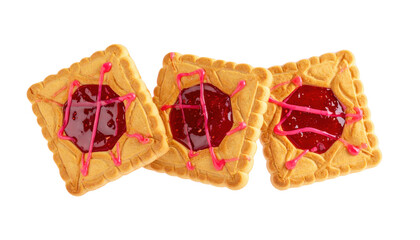 Flying Delicious Geometric Biscuits with Neon Jam Drizzle Cut Out 
