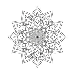 mandala design for coloring book, relaxing and easy mandala art for tattoo design, vector mandala design
