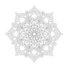 mandala design for coloring book, relaxing and easy mandala art for tattoo design, vector mandala design
