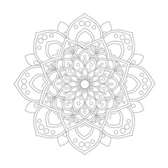 mandala design for coloring book, relaxing and easy mandala art for tattoo design, vector mandala design
