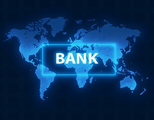 Global Banking, World Map, Finance Concept