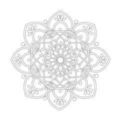 mandala design for coloring book, relaxing and easy mandala art for tattoo design, vector mandala design

