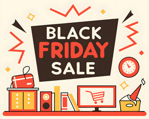 Naklejka premium Black Sale poster