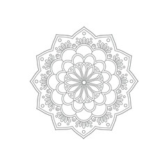 mandala design for coloring book, relaxing and easy mandala art for tattoo design, vector mandala design

