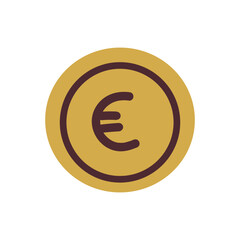 Vector money Icon. Payment system. Coins and Dollar cent Sign isolated on white background. Flat design style. Business concept