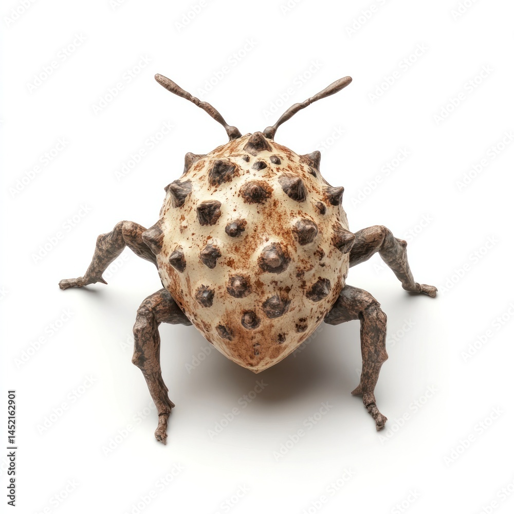 Wall mural macro close up shot of intricate and ornate spotted insect with exoskeleton segmented body and spiky