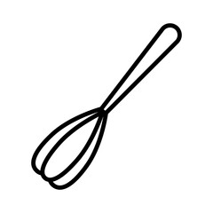Illustration of a black whisk icon isolated on a white background