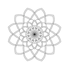 mandala design for coloring book, relaxing and easy mandala art for tattoo design, vector mandala design
