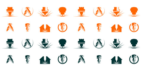 laser cutting logo designs, editable laser cutting icons, cnc logo designs, symbols, graphics
