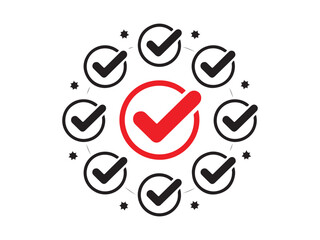 Circular Checkmark Icons for Success and Completion