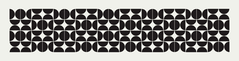 Mid century modern half circles pattern vector. Graphical illustration for a unique banners, textiles and interior design.