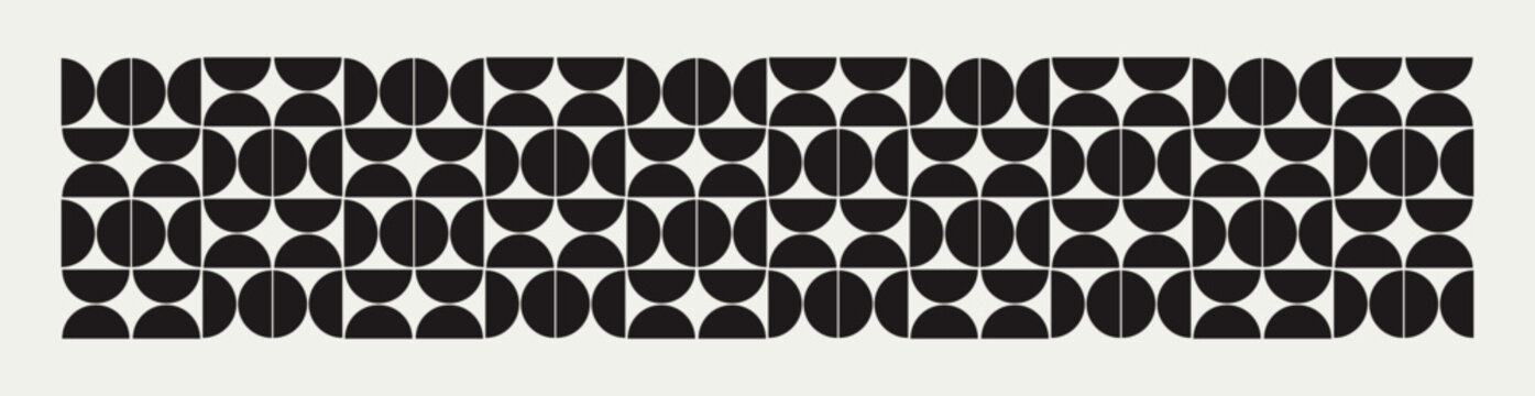 Mid century modern half circles pattern vector. Graphical illustration for a unique banners, textiles and interior design.