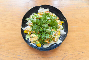 traditional national asian food served on table in cafe